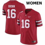 NCAA Ohio State Buckeyes Women's #16 Cameron Brown Red Nike Football College Jersey RKO1245TW